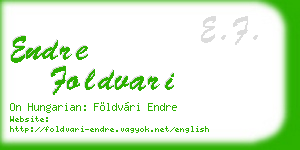 endre foldvari business card